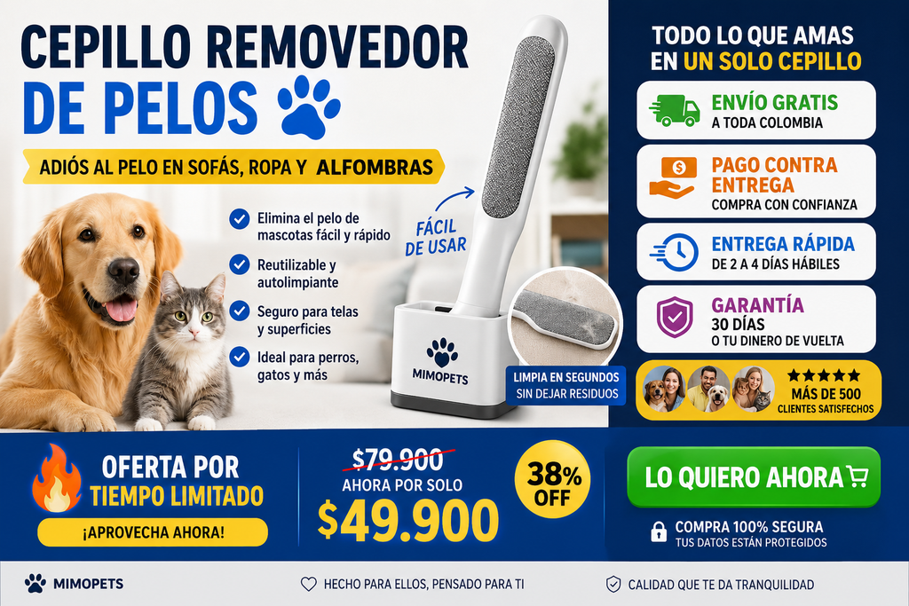 Cepillo Removedor de Pelos con Base Autolimpiante+ Mini Cepillo