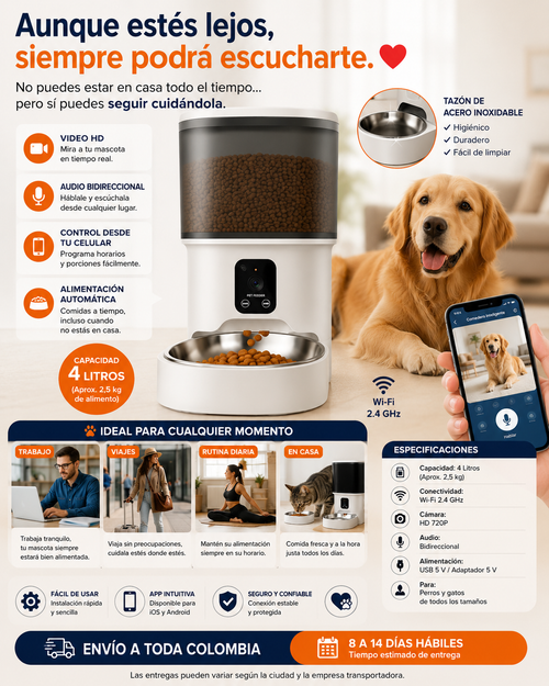 Comedero Inteligente Camara HD (perros-gatos)
